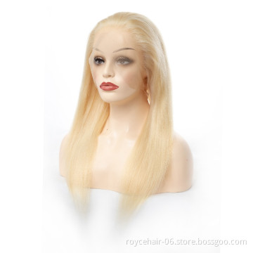 Honey Blond 613 Cuticle Aligned Mink Brazilian Human Hair Glueless Transparent HD Straight Full Lace Wig with Baby Hair